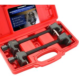 DASBET Macpherson Strut Spring Compressor Tool Kit 2PCS Coil Spring Compressor with Detent Pins Spring Compressor with 10.5in Range for Suspension Work (Red)