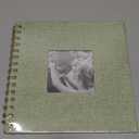 Linen Covered Scrapbook Photo Album, 8x8 Inches with Hardcover Kraft White Pages - Ideal for Travel, Wedding, Guest Book, Christmas, Baby Shower (20 Sheets/40 Pages) (Grassgreen)