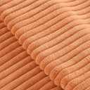 Fancy Homi Set of 2 Orange Fall Decorative Throw Pillow Covers 18x18 Inch for Couch Bed Sofa, Autumn Halloween Thanksgiving Decor, Soft Plush Thick Striped Corduroy Cute Aesthetic Home Decor 45x45cm