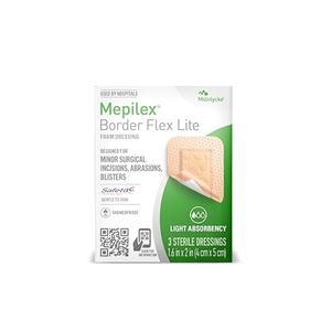 Mepilex Border Flex Lite 1.6 x 2 in (4x5 cm) Hospital Grade Dressings for Minor Surgical Incisions, Abrasions and Blisters for up to Several Day Use