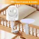 Adjustable Fan Holder for Dorm Room, Bunk & Lofted Bed, College & Office Essentials, Horizontal & Vertical Clamping, Adjustable Height & Distance Design (White)