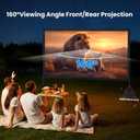 120inch Projector Screen with Stand: Portable Projector Screen Outdoor Indoor Front/Rear16:9 4K HD with Carry Bag, Sandbag - Lightweight Movie Screen for Backyard, Camping, Theater