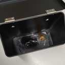 PERFNIQUE Magnetic Lint Bin for Laundry Room with Lint Brush, Wall Mounted Lint Holder Trash can with lid for Dryer, Modern Farmhouse Rustic Metal Laundry Room Storage Organization and Decor(Black)