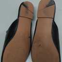 Arqa Mules for Women Almond Toe Leather Flats Slip-on Comfort Backless Loafers Buckle Mule Shoes (9.5, 41 EU, Black)