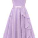 Wedtrend Women's Bridesmaid Dresses Short Prom Dress Ruffle Semi Formal Cocktail Dresses Floral Homecoming Dress (X-Large, Lavender)