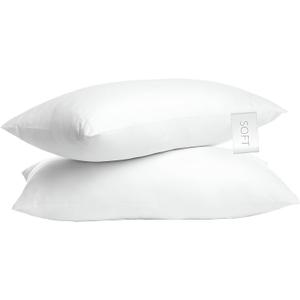 Digital Decor 100% Cotton King Size Hotel Pillows, U.S. Made Hypoallergenic Pillows with Down Alternative Fiber Fill, Set of 2, Three Comfort Levels, (Soft, Medium, Firm) Soft
