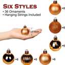 Hollyone 1.57" Orange Christmas Ornaments - 36 Pcs Mini Shatterproof Balls - Christmas Tree Decorations - Small Xmas Ornaments with Hanging Loop - Wedding, Holiday, Party, Home Decor