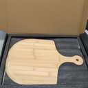 Pizza Stone Pan and Wooden Pizza Paddle - 15x11.8x0.6 inch - Cordiete Bread Beaking Stone w/Pizza Peel - Suitable for Oven & Grill