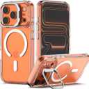 Nvollnoe for iPhone 17 Pro Case Compatible with MagSafe Military Grade Shockproof Heavy Duty Protective Adjustable Kickstand Matte Semi Clear Phone Case for iPhone 17 Pro(Clear)