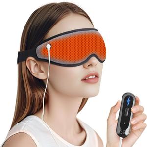 Heated Eye Mask Warm Eye Compress for Dry Eyes - Cordless Electric Heat Eye Mask with Temperature Timer Control Heating Pad for Dry Eye Relief, Stye, Blepharitis, Improve Sleep (Dark Grey)