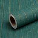 Teal Grasscloth Peel and Stick Wallpaper Vintage Texture Removable Waterproof Wallpaper for Room Walls, Cabinets, Furniture, Drawers, Desk A Set of 23.6"x120" (Green)