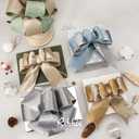 Ribbli Silver Velvet Wired Ribbon 2.5 Inch Silver Velvet with Silver Glitter Christmas Ribbon for Christmas Tree Decoration Big Bow Gift Wrapping Crafts Wreaths Supplies- 10 Yards