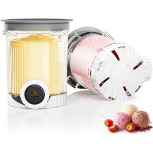 Creami Swirl Pints & Lids for Ninja Swirl Ice Cream Maker NC700 Series, Swirl Container Replacement for Ninja Creami, BPA-Free & Dishwasher Safe (2Grey, 2Pack)