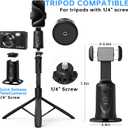 Auto Face Tracking Tripod, 360 Rotation Face Body Phone Camera Mount Gesture Control, No App, Smart Shooting Holder with 1200mAh Rechargeable Battery, Tiktok Trend Items, Content Creator Essentials (Black-Upgrade)