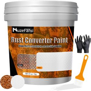 Rust Converter Paint White 35oz – Rust Proof Paint, Rust Inhibitor, Anti Rust Coating, Rust Converter & Metal Primer, Car Rust Treatment, Rust Remover for Boats, Cars & DIY