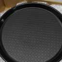 Zopeal 8 Pieces 11 Inches Black Round Restaurant Serving Tray, Plastic Non Slip Surface Food Meals Server Tray with Raised Edges for Home, Kitchen, Restaurant, Cafeteria, Bar