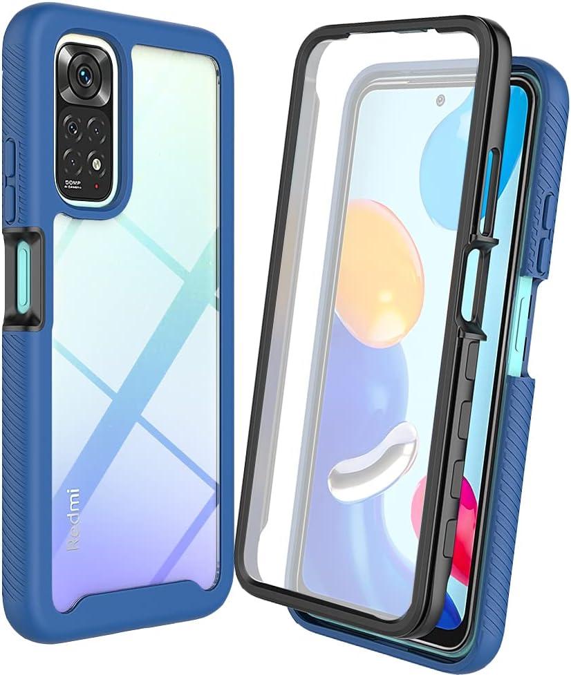 Case for Xiaomi Redmi Note 11 5G 21091116AC,Anti-Fall and Shock-Absorbing Protective with Screen Protector Case for Xiaomi Redmi Note 11T 5G 21091116AI / Poco M4 Pro 5G 21091116AG Case Blue
