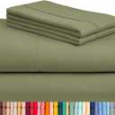 LuxClub 4 PC King Sheet Set, Breathable Luxury Bed Sheets, Deep Pockets 18" Wrinkle Free Cooling Bed Sheets Machine Washable Hotel Bedding Silky Soft - Olive King