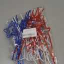 Quera 30 pcs Star Crazy straws 4th of JULY Red White Blue Silly Straws Patriotic Loop Straws Reusable BPA-Free Plastic Drinking Straws Silly Colorful Drinking Straws for Kids Birthday Party Supplies