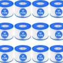 12 Pack Type VI Hot Tub Filter Cartridge Compatible with Lay-Z-Spa, Coleman SaluSpa 90352E 58323 90427E