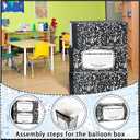 Denylo pro 3 Pack Back to School Balloon Boxes, Notebook and School-Themed Classroom Decorations, First Day of School Photo Booth Props for Kindergarten, Teacher Classroom and School Party, 3 Pcs