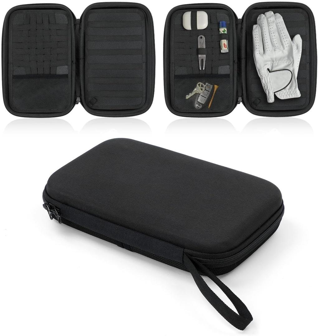 VISEMAN Golf Glove Holder Case, Golf Accessory Case with Detachable Golf Glove Shaper, Portable Golf Hard Case Waterproof for Golf Essentials, Balls, Markers, Tees