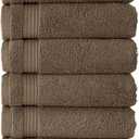 Classic Turkish Towels CTT - Premium 6 Piece Hand Towels Set, 100% Turkish Cotton, Quick Dry & Comfy Towels for Hotel & Spa, Highly Absorbent | 16"x27"(Deep Taupe)