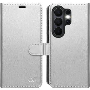 OCASE Compatible with Samsung Galaxy S26 Ultra Wallet Case, PU Leather Flip Folio Case with Card Holders RFID Blocking Kickstand [Shockproof TPU Inner Shell] Protective Phone Cover 2026, Silvery