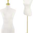 Mannequin Torso for Women, 53"-73" Height Adjustable Dress Form Sewing Mannequin with Golden Metal Stand, Beige