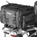 Rhinowalk Motorcycle Tail Bag Expandable Motorcycle Travel Luggage 80L Waterproof All Weather/Trunk/Rack Bag with Sissy Bar Straps-Black