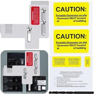 Generator Interlock Kit Compatible with Siemens or Murray 150 or 200 Amp Panels, 7/8-1 1/4" Spacing Between Main and Branch Breakers