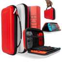 Orzly Carry Case Compatible with Nintendo Switch and New Switch OLED Console -Protective Hard Portable Travel Carry Case Shell Pouch with Pockets for Accessories and Games (POKE), 6.2" Switch 1