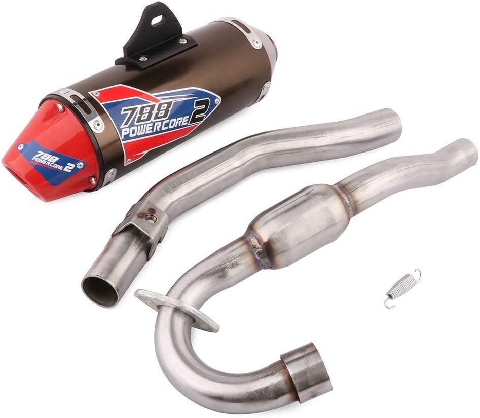JFG RACING Full Slip On Exhaust Muffler - Complete Exhaust System For For CRF230F 2003 2004 2005 2006 2007 2008 2009 2010 2011 2012 2013, Titanium