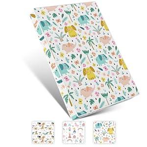 Moonlightfamily Pack n Play Mattress Pad, 38x26 Portable Crib Pack and Play Playpen Mattress Topper with Detachable & Washable Cover, Fiberglass Free Inner Cover, Elephant