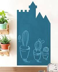 HILIUS Magnetic Chalkboard for Wall Cute Shape Adhesive Magnetic Wall Sticker Blackboard Wall Board Wallpaper House Shape (Blue, Castle 22.8"x46.5")