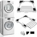 Kiss Core Washer Dryer Stacking Kit 29 inch, Universal Washer and Dryer Stacking Kit with Pull Out Drying Rack, Adjustable 29"/28"/27"/26"/25"/24" Stacking Kit with Ratchet Strap