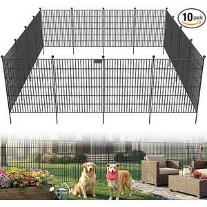 10 Panel No Dig Decorative Garden with Gate 32"H x 24.2'L
Rust-Resistant Welded Metal with deep ground stakes,Decorative Fencing for Patio, Flower Bed ,Yards