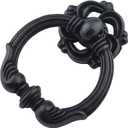10-Pack Antique Black Vintage Look Drawer Pulls 2.2" Diameter Single Drop Pull Ring Handles for Bar Cabinet Bathroom Cabinet Dresser (10, 2" Antique Black)
