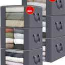 6 Pack 60L/90L Extra Large Moving Bags Comforter and Blanket Storage Bins With Lids Foldable Storage Bags For Clothing, Blanket, Comforters, Bed Sheets, Pillows