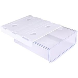 AFIAFTY Self-adhesive Under Desk Drawer Organizer, Table Hidden Slide Out Large Storage Mounted Desktop Pencil Holder Tray Drawers for Office Home School Stationery Kitchen (White) Small Crack