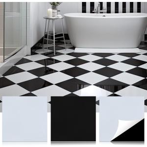 Spiareal 48 Pieces Peel and Stick Floor Tiles Vinyl Flooring 12 x 12 Inch Stick on Floor Tile Self Adhesive Waterproof DIY for Bathroom Kitchen Bedroom Living Room(Plaid)