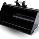 MMS 19.69in/500mm Flat Tooth Backhoe Bucket for Mini Excavators, Plain Bucket Attachment for Leveling Slopes, Dredging Material Handling, Compatible with 0.8-1.8 Ton Mini Excavators