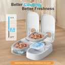 2-Meal Timed Cat Feeder, 48H Wet Food Dispenser with Ice Packs, 700ml Capacity, Battery Powered for Cats & Small Dogs