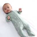 Jimonda Baby Pajamas 100% Cotton Gender Neutral One-Piece Footed,Long Sleeve Clothes,2-Way Zipper Closure Romper (0-3 Months, Dr.green)
