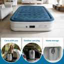 air Mattress Queen with Built in Pump 16 Inch Portable Inflatable Mattress Deluxe Flocking Inflatable Mattress for Temporary Guest Accommodation, Camping, and Home use MAX is 660 pounds