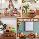 Barydat 3 Pcs Vintage Brown Wood Cake Stand Rustic Wooden Display Risers for Party Display Square Stackable Display Box for Dessert Appetizer Storage Organizer Engagement Reception Wedding Party