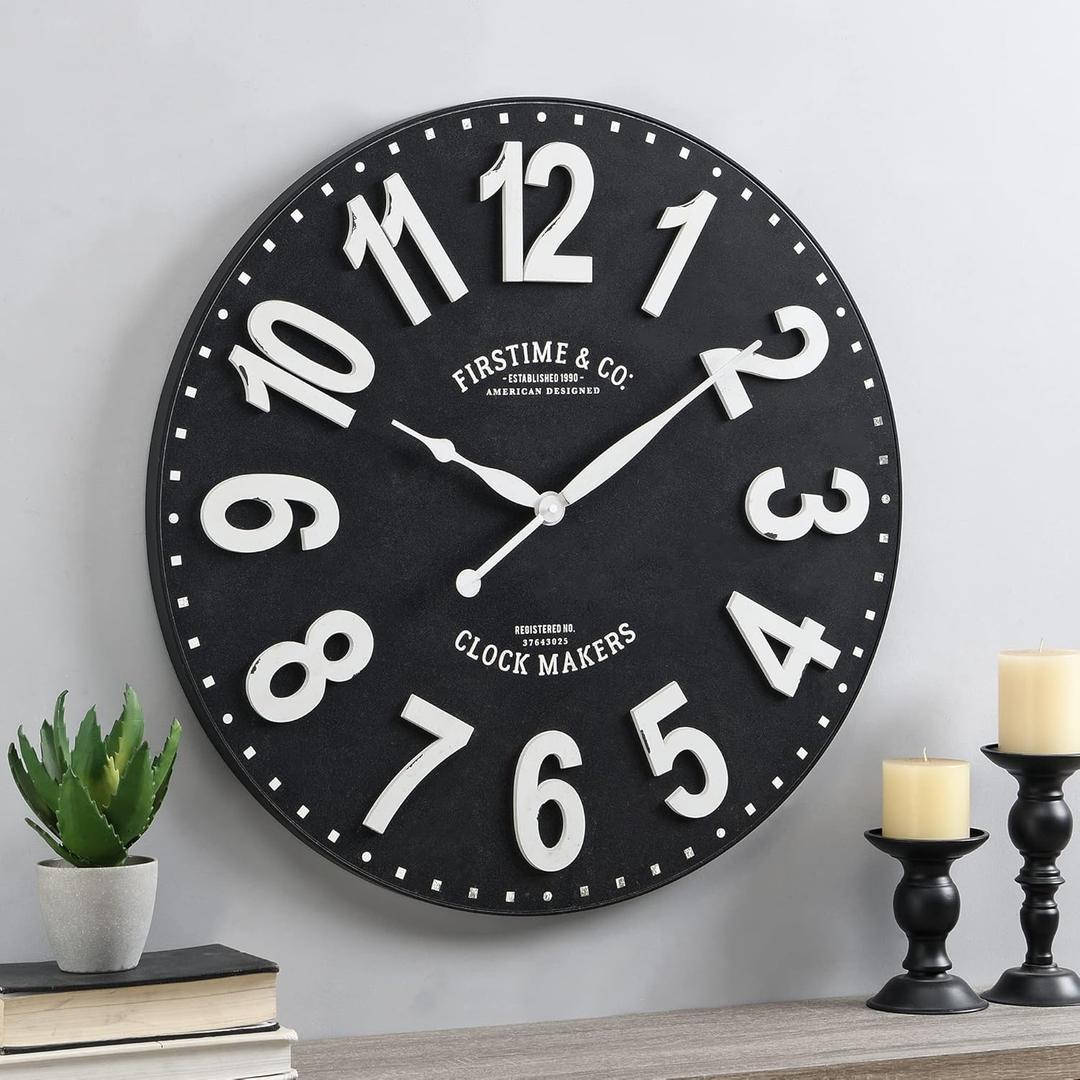 FirsTime & Co. 27" Sullivan Wall Clock, Black, 10081
