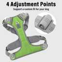 2 x Plutus Pet No Pull Dog Harness, Release at Neck, Reflective Adjustable Dog Vest Harness, Easy Control Handle for Walking, for Small Medium Large Dogs, Green, S