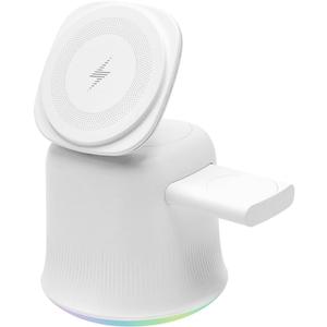 2026 3 in 1 Wireless Charging Station for Apple MagSafe Charger, 15W Fast Magnetic MagSafe Charger Stand for iPhone 17 16 15 14 13 12 Apple Watch AirPods Series (White), Gifts for Men