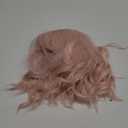 LANCAINI Short Bob Wigs with Bangs for Women Loose Wavy Wig Curly Wavy Shoulder Length Bob Synthetic Cosplay Wig for Girl Colorful Costume Wigs (Peach Fuzz)